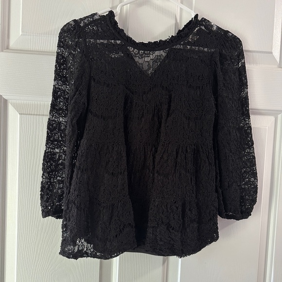 2/$20: Black Lace Top - Picture 2 of 8
